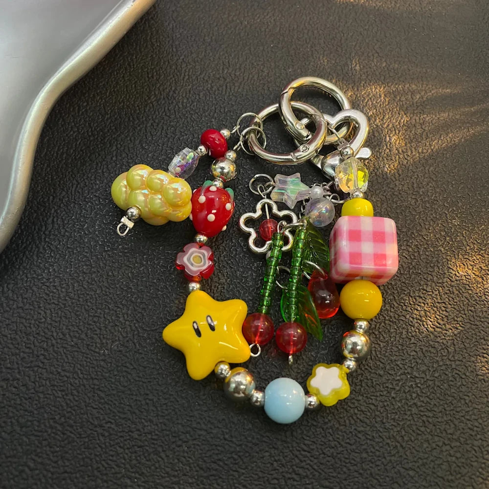 Colorful Beaded Clip-On Chain