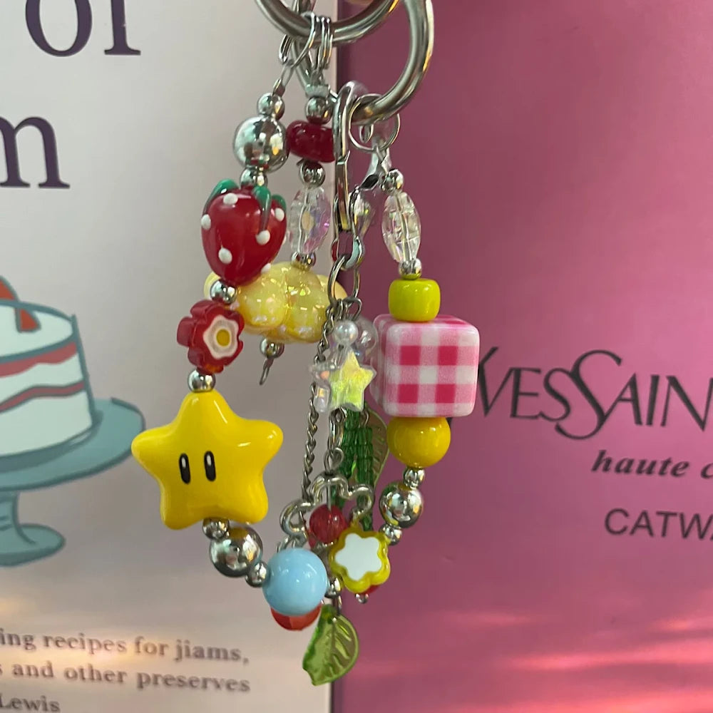 Colorful Beaded Clip-On Chain